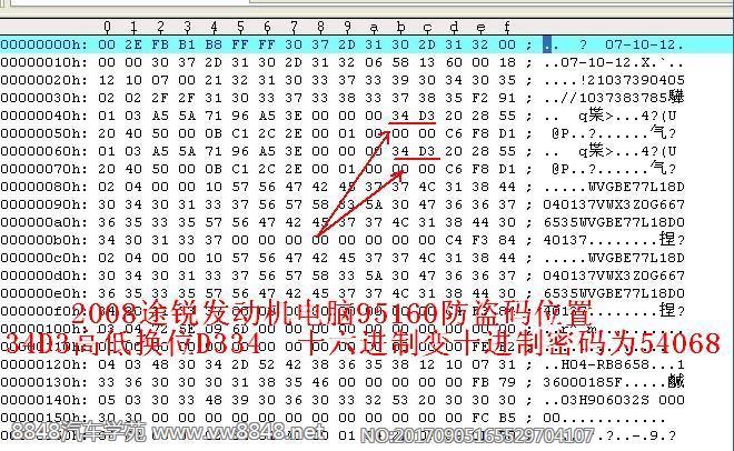 途锐2008发动机密码-95160位置